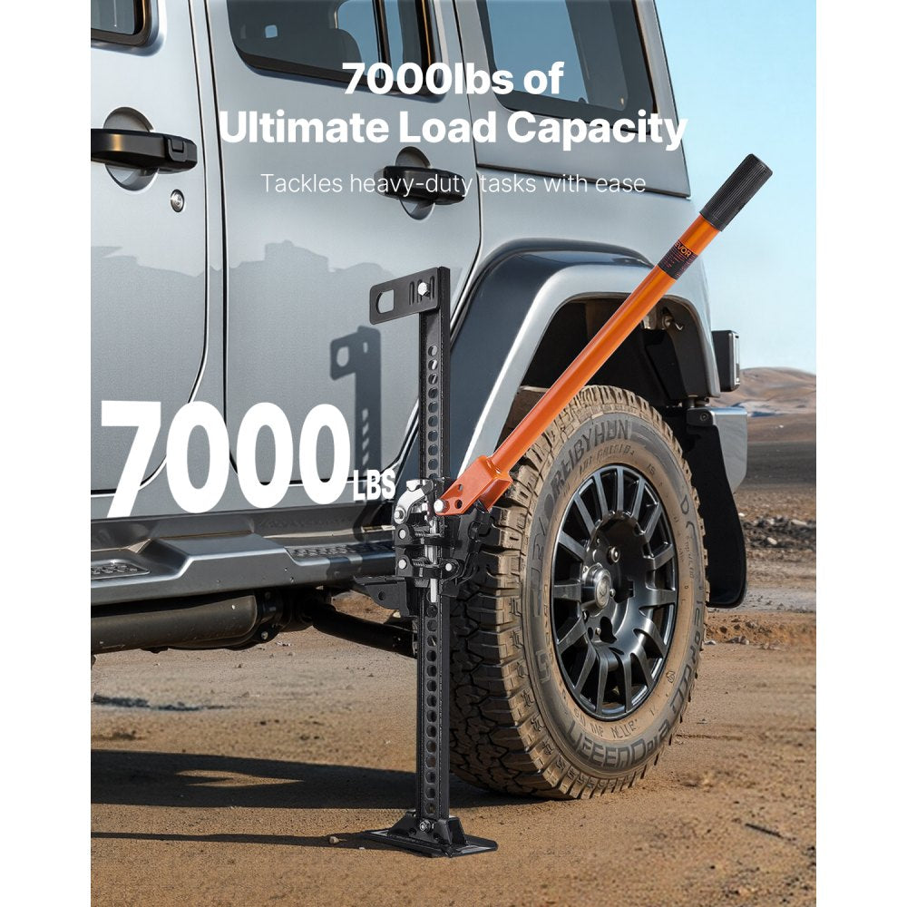VEVOR Farm Jack, 36" Utility High Lift Farm Jack, 3.18 Ton (7,000 lbs) Capacity Ratcheting Off Road Utility Jacks, Heavy-Duty Lift Jacks with 5.12"-30.3" Lifting Range for Tractor, Truck, SUV