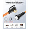 VEVOR 50 Amp Generator Cord, 30 Feet, 125/250V RV Power Cord NEMA 14-50P to SS2-50R with Twist Lock, Grip Handle, Heavy Duty 6AWG/3 + 8AWG/1 Generator Cable, for RV Camper Generator to House, Orange