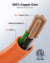 VEVOR 50 Amp Generator Cord, 50 Feet, 125/250V RV Power Cord NEMA 14-50P to SS2-50R with Twist Lock, Grip Handle, Heavy Duty 6AWG/3 + 8AWG/1 Generator Cable, for RV Camper Generator to House, Orange