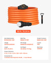 VEVOR 50 Amp Generator Cord, 50 Feet, 125/250V RV Power Cord NEMA 14-50P to SS2-50R with Twist Lock, Grip Handle, Heavy Duty 6AWG/3 + 8AWG/1 Generator Cable, for RV Camper Generator to House, Orange