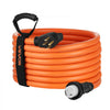 VEVOR 50 Amp Generator Cord, 25 Feet, 125/250V RV Power Cord NEMA 14-50P to SS2-50R with Twist Lock, Grip Handle, Heavy Duty 6AWG/3 + 8AWG/1 Generator Cable, for RV Camper Generator to House, Orange