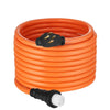 VEVOR 50 Amp Generator Cord, 100 Feet, 125/250V RV Power Cord NEMA 14-50P to SS2-50R with Twist Lock, Grip Handle, Heavy Duty 6AWG/3 + 8AWG/1 Generator Cable, for RV Camper Generator to House, Orange