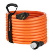 VEVOR 50 Amp Generator Cord, 100 Feet, 125/250V RV Power Cord NEMA 14-50P to SS2-50R with Twist Lock, Grip Handle, Heavy Duty 6AWG/3 + 8AWG/1 Generator Cable, for RV Camper Generator to House, Orange