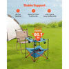 VEVOR Folding Camping Table, Portable Outdoor Lightweight Picnic Table, 600D Oxford Fabric Waterproof Canvas Travel Beach Tables, with 4 Cup Holders, Carry Bag, for Tailgating Camping Picnic, Blue