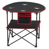 VEVOR Folding Camping Table, Portable Outdoor Lightweight Picnic Table, 600D Oxford Fabric Waterproof Canvas Travel Beach Tables, with 4 Cup Holders, Carry Bag, for Tailgating Camping Picnic, Black