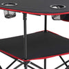 VEVOR Folding Camping Table, Portable Outdoor Lightweight Picnic Table, 600D Oxford Fabric Waterproof Canvas Travel Beach Tables, with 4 Cup Holders, Carry Bag, for Tailgating Camping Picnic, Black