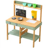 VEVOR Mud Kitchen for Kids, Wooden Toy Play Kitchen Set, Outdoor Toddler Grocery Store Playset, Pretend Play Kitchen with Planter Box, Stoves, Tank, Faucet, Blackboard, Cookware Pots and Accessories