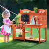 VEVOR Mud Kitchen for Kids, Wooden Toy Play Kitchen Set, Outdoor Toddler Grocery Store Playset for Boys & Girls, Pretend Play Kitchen with Stoves, Sink, Faucet, Blackboard, Cookware Pots, Accessories