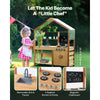 VEVOR Mud Kitchen for Kids, Wooden Toy Play Kitchen Set with Accessories, Outdoor Toddler Grocery Store Playset, Pretend Play Kitchen with Stoves, Planter Boxes, Sink, Faucet, Blackboard, Cookware Pot