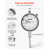 VEVOR Dial Test Indicator with Metal Base, 0.001 inch Accuracy, 0-1 inch Range, Easy to Read Large Dial, Professional for Narrow Area Measurement, Industrial Machining & Inspection, Precision Testing