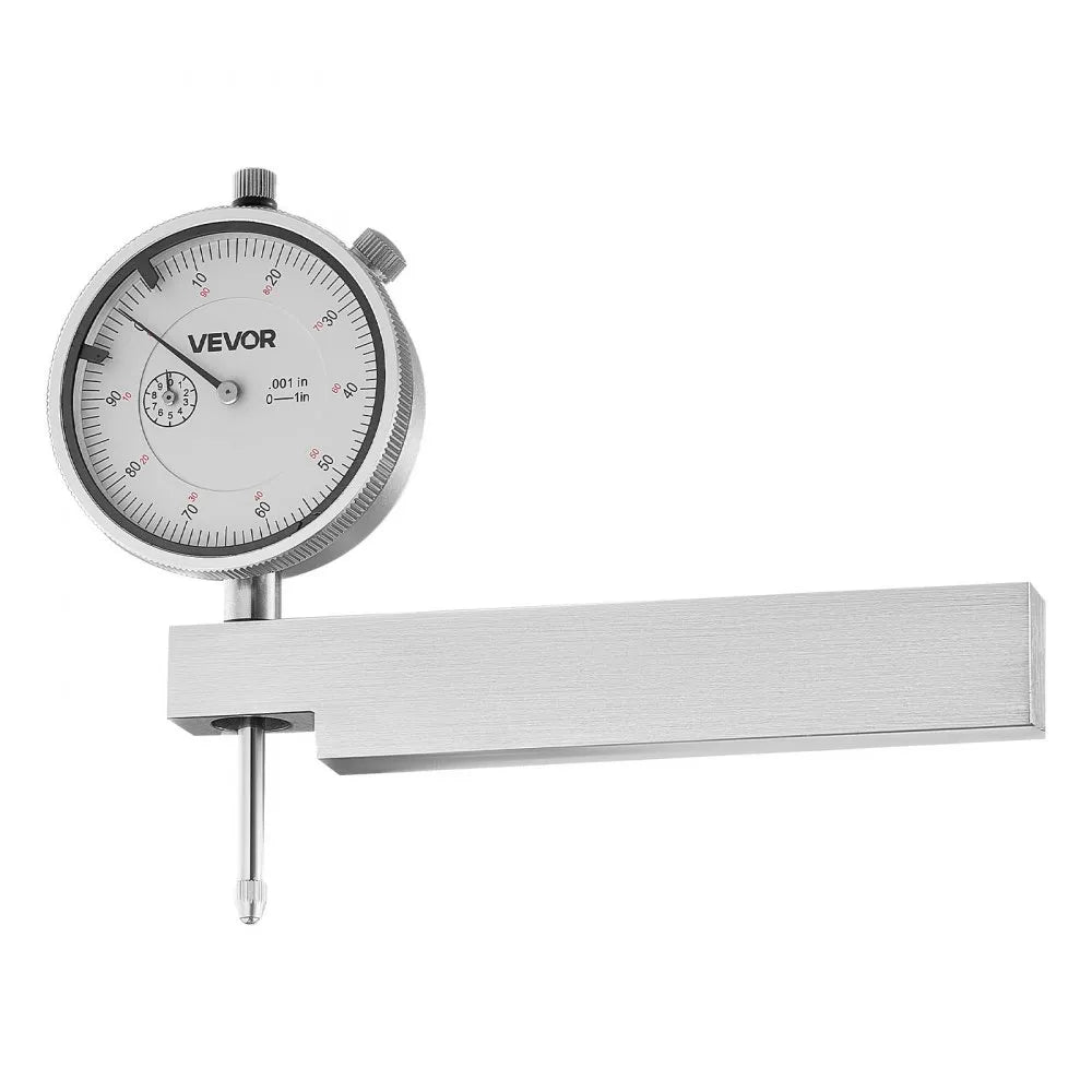 VEVOR Dial Test Indicator with Metal Base, 0.001 inch Accuracy, 0-1 inch Range, Easy to Read Large Dial, Professional for Narrow Area Measurement, Industrial Machining & Inspection, Precision Testing