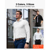 VEVOR Men's Button Up Shirt, Mens Long Sleeve Wrinkle-free Button Down Dress Shirts, Slim Fit Soft Stretch Fabric for Business Casual or Formal, Work, Wedding, Dinner, White, M Size