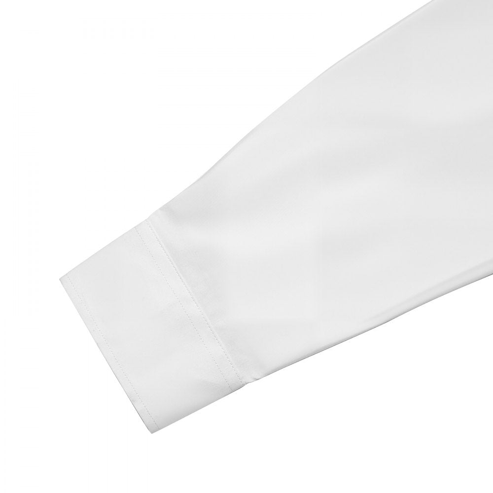 VEVOR Men's Button Up Shirt, Mens Long Sleeve Wrinkle-free Button Down Dress Shirts, Slim Fit Soft Stretch Fabric for Business Casual or Formal, Work, Wedding, Dinner, White, M Size