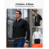 VEVOR Men's Button Up Shirt, Mens Long Sleeve Wrinkle-free Button Down Dress Shirts, Slim Fit Soft Stretch Fabric for Business Casual or Formal, Work, Wedding, Dinner, Black, M Size