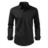 VEVOR Men's Button Up Shirt, Mens Long Sleeve Wrinkle-free Button Down Dress Shirts, Slim Fit Soft Stretch Fabric for Business Casual or Formal, Work, Wedding, Dinner, Black, M Size