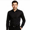 VEVOR Men's Button Up Shirt, Mens Long Sleeve Wrinkle-free Button Down Dress Shirts, Slim Fit Soft Stretch Fabric for Business Casual or Formal, Work, Wedding, Dinner, Black, M Size