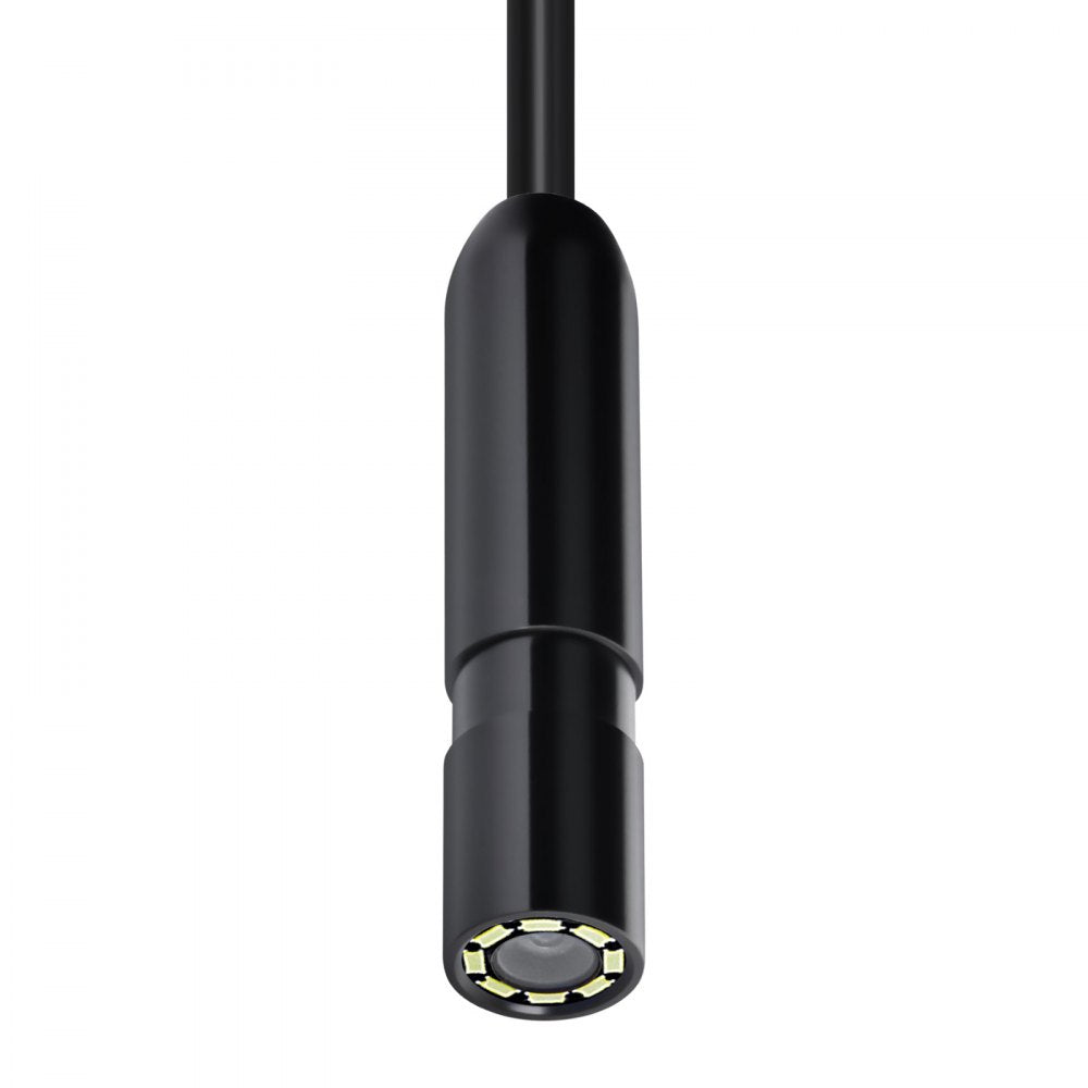VEVOR Endoscope Camera with 49.2FT Semi-Rigid Cable, 1920P HD Borescope for Android & IOS, Industrial Inspection Camera with Light - 8 LED, 2X Zoom, IP67 Waterproof Snake Camera for Auto, Plumbing