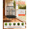 VEVOR Bird Cage, 32.7 x 31.1 x 82.7 inch, Open Flat Top, Wrought Iron Bird Flight Cage with Perches, Slide-Out Tray, Plastic Feeders, for Cockatiel, Monk Parakeet, Amazon Parrot, African Grey Parrot