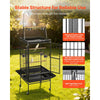 VEVOR Bird Cage, 32.7 x 31.1 x 82.7 inch, Open Flat Top, Wrought Iron Bird Flight Cage with Perches, Slide-Out Tray, Plastic Feeders, for Cockatiel, Monk Parakeet, Amazon Parrot, African Grey Parrot