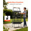 VEVOR Bird Cage, 32.7 x 31.1 x 82.7 inch, Open Flat Top, Wrought Iron Bird Flight Cage with Perches, Slide-Out Tray, Plastic Feeders, for Cockatiel, Monk Parakeet, Amazon Parrot, African Grey Parrot
