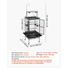 VEVOR Bird Cage, 32.7 x 31.1 x 82.7 inch, Open Flat Top, Wrought Iron Bird Flight Cage with Perches, Slide-Out Tray, Plastic Feeders, for Cockatiel, Monk Parakeet, Amazon Parrot, African Grey Parrot