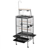 VEVOR Bird Cage, 32.7 x 31.1 x 82.7 inch, Open Flat Top, Wrought Iron Bird Flight Cage with Perches, Slide-Out Tray, Plastic Feeders, for Cockatiel, Monk Parakeet, Amazon Parrot, African Grey Parrot