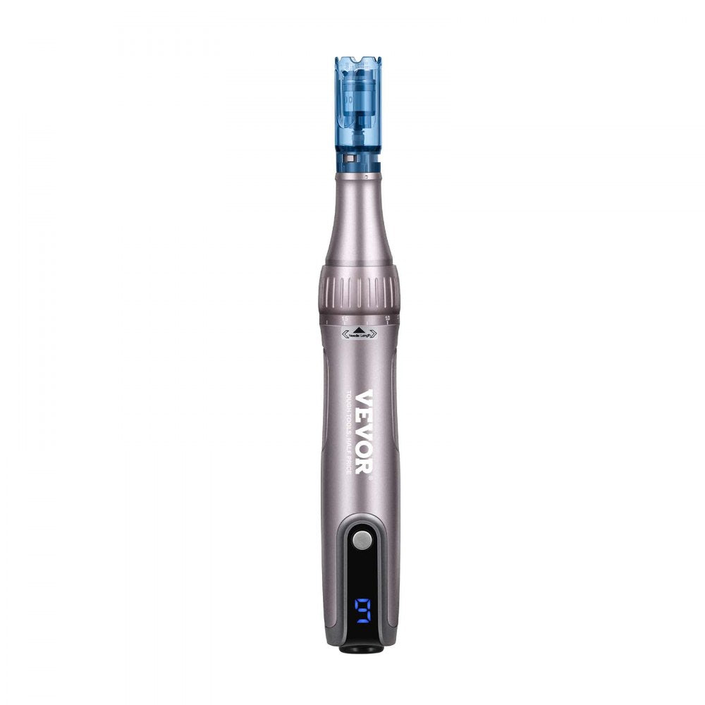 VEVOR Professional Microneedling Pen M8S, Electric Derma Pen with 12PCS Anti-Backflow Cartridges, 6 Variable Speed Skin Care Beauty Device with LCD Display and 0-2.5mm Adjustable Needle Length