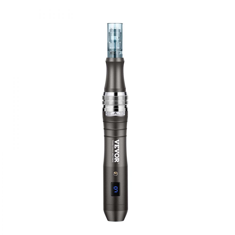 VEVOR Professional Microneedling Pen, Electric Derma Pen with 6PCS Disposable Cartridges, 6 Variable Speed Skin Care Beauty Device with LCD Display and 0-2.5mm Adjustable Needle Length