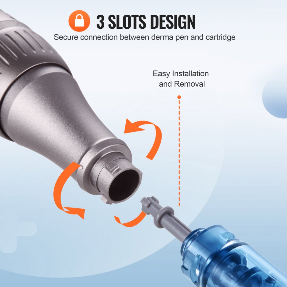 VEVOR Microneedling Pen M8S, Electric Derma Pen with 20PCS Anti-Backflow Cartridges, 6 Variable Speed Skin Care Beauty Device with LCD Display and 0-2.5mm Adjustable Needle Length