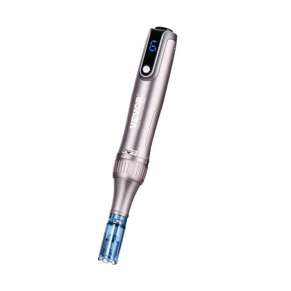 VEVOR Microneedling Pen M8S, Electric Derma Pen with 20PCS Anti-Backflow Cartridges, 6 Variable Speed Skin Care Beauty Device with LCD Display and 0-2.5mm Adjustable Needle Length