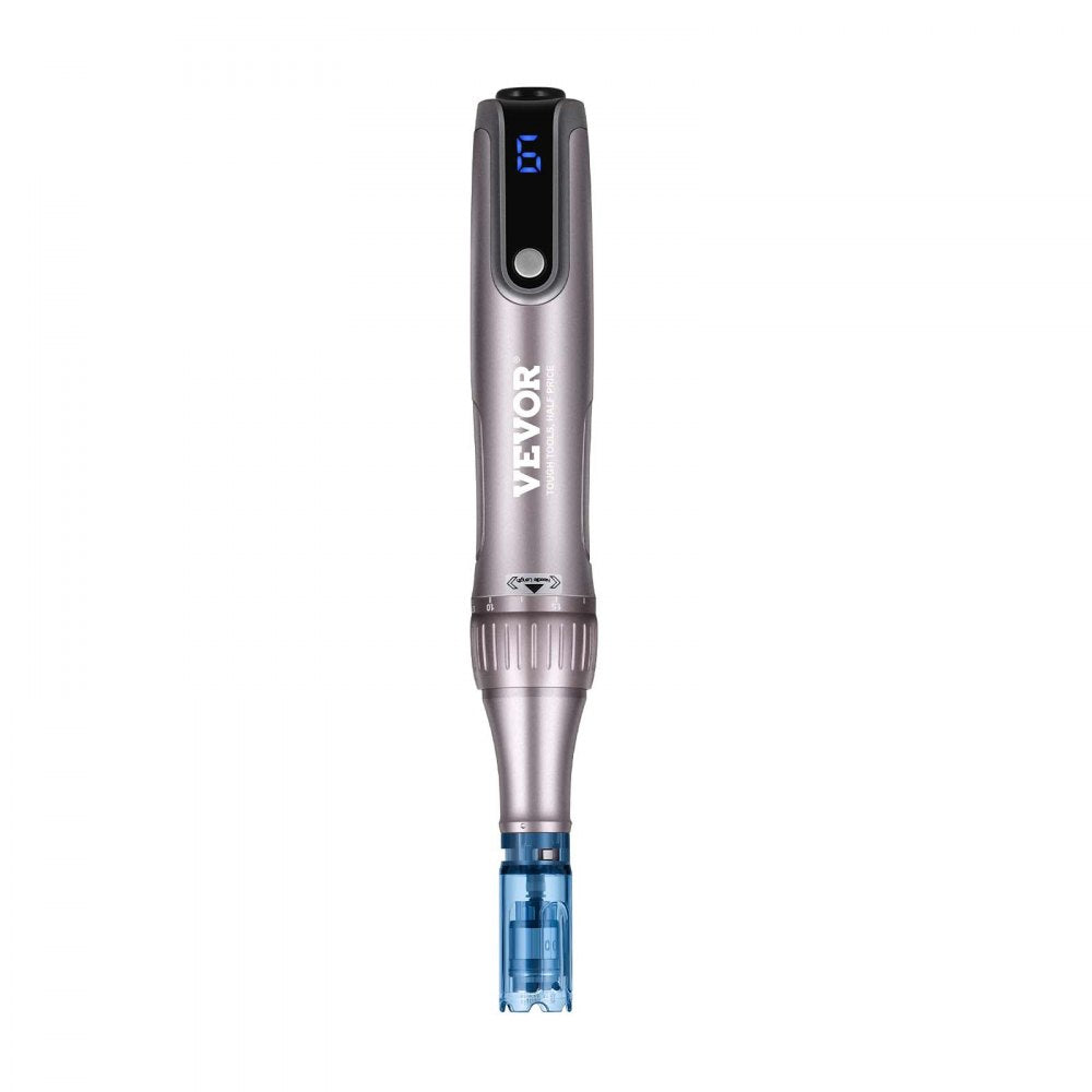 VEVOR Microneedling Pen M8S, Electric Derma Pen with 20PCS Anti-Backflow Cartridges, 6 Variable Speed Skin Care Beauty Device with LCD Display and 0-2.5mm Adjustable Needle Length