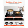 VEVOR Induction Cooktop, 1800W Electric Countertop Burner, 2 Burner Touch Control Stove, Built-in Induction Cooktop with 9 Power Settings, Child Safety Lock, Timer, Glass Surface