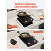VEVOR Induction Cooktop, 1800W Electric Countertop Burner, 2 Burner Knob Control Stove, Built-in Induction Cooktop with 12 Temperature Settings, Glass Surface, Auto Shut-Off
