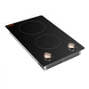 VEVOR Induction Cooktop, 3500W Electric Countertop Burner, 2 Burner Knob Control Stove, Built-in Induction Cooktop with 12 Temperature Settings, Glass Surface, Auto Shut-Off