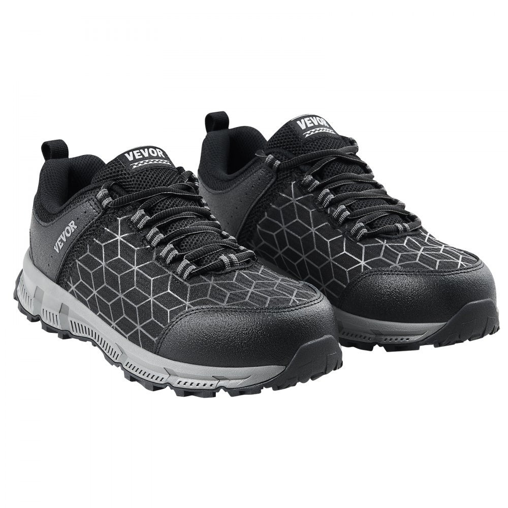 VEVOR Steel Toe Shoes for Men, US Size 11, Men’s Cushion Sport Safety Toe Athletic Work Shoe, Indestructible Safety Sneakers Lightweight,Breathable Industry Construction Work Shoes, Black