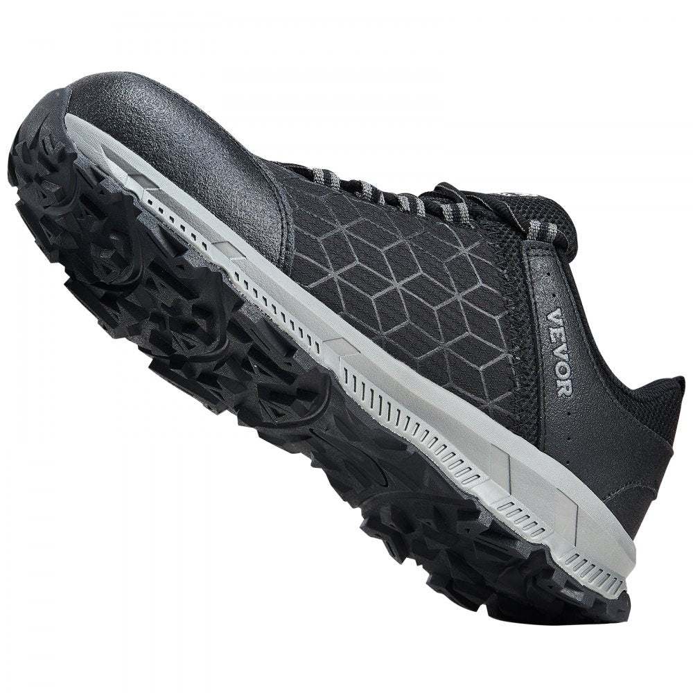 VEVOR Steel Toe Shoes for Men, US Size 10.5, Men’s Cushion Sport Safety Toe Athletic Work Shoe, Indestructible Safety Sneakers Lightweight,Breathable Industry Construction Work Shoes, Black