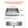 VEVOR 33-inch Kitchen Undermount Single Bowl Sinks, Stainless Steel Drop-In Farmhouse Basin with Accessories, Household Dishwasher Sinks for RV, Prep Kitchen, Laundry Room, Bar