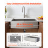 VEVOR 33-inch Kitchen Undermount Single Bowl Sinks, Stainless Steel Drop-In Farmhouse Basin with Accessories, Household Dishwasher Sinks for RV, Prep Kitchen, Laundry Room, Bar