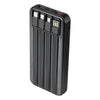 VEVOR Portable Charger, with Built-in Cables, 10000 mAh Travel Battery Pack, 6 Outputs 3 Inputs Fast Charging Power Bank with USB Type-C Micro-B Input, Smart LED Display, for iPhone, Samsung, Android