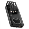 VEVOR Portable Charger, with Built-in Cables, 10000 mAh Travel Battery Pack, 6 Outputs 3 Inputs Fast Charging Power Bank with USB Type-C Micro-B Input, Smart LED Display, for iPhone, Samsung, Android