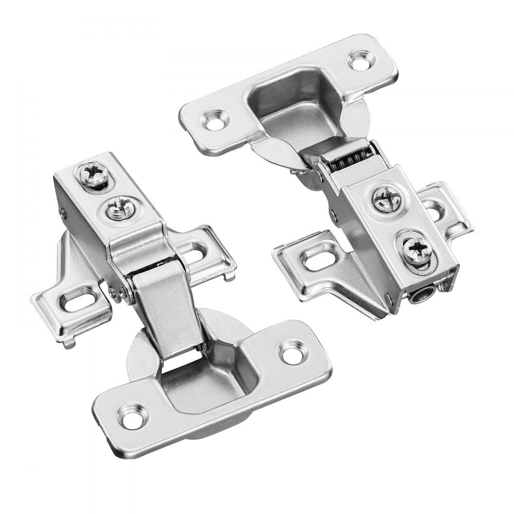 VEVOR Cabinet Hinges, 60 Packs Partial Overlay Kitchen Cabinet Door Hinges, 100 Degree Opening Angel Soft Close Concealed Cupboard Hinges for Framed + Frameless Cabinet Type, with Mounting Screws