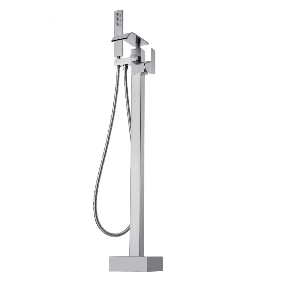 VEVOR Freestanding Bathtub Faucet, Floor Mount, Freestanding Tub Filler, Shower Mixer Taps, Two Water Modes, 360° Swivel Spout, for Bathing & Showering Pet Bathing Cleaning Drains Toilet Flushing