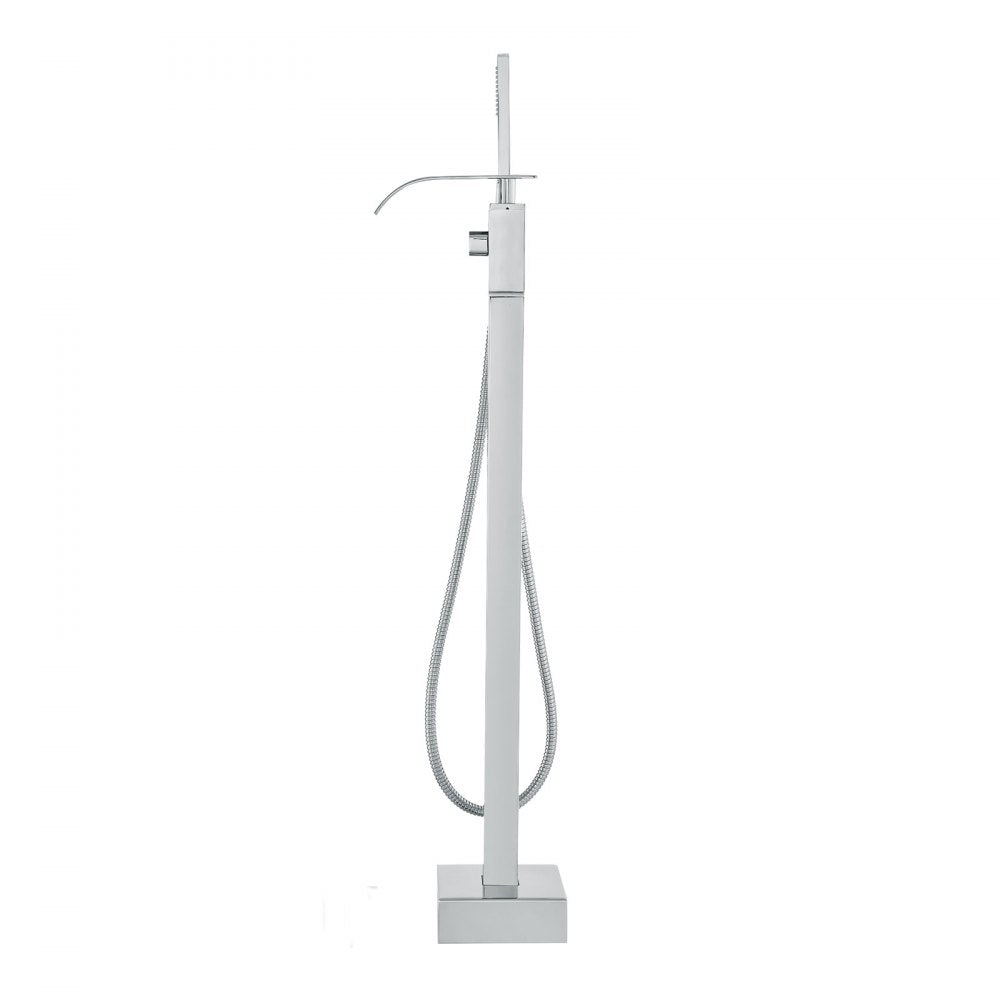VEVOR Freestanding Bathtub Faucet, Floor Mount, Freestanding Tub Filler, Shower Mixer Taps, Two Water Modes, 360° Swivel Spout, for Bathing & Showering Pet Bathing Cleaning Drains Toilet Flushing