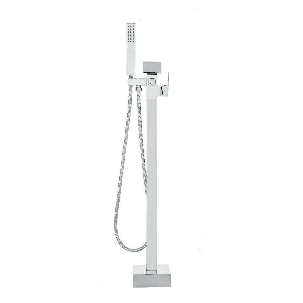 VEVOR Freestanding Bathtub Faucet, Floor Mount, Freestanding Tub Filler, Shower Mixer Taps, Two Water Modes, 360° Swivel Spout, for Bathing & Showering Pet Bathing Cleaning Drains Toilet Flushing