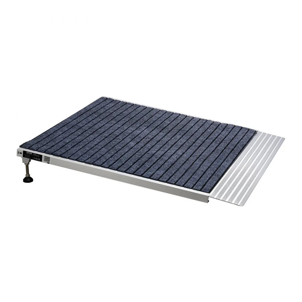 VEVOR Threshold Ramp for Doorways, 36 x 36 in, Platform Aluminum Wheelchair Ramp with Adjustable Height, Non-Slip Door Threshold Ramps, 700 lbs Load Capacity, for Home Steps, Wheelchairs, Walkers