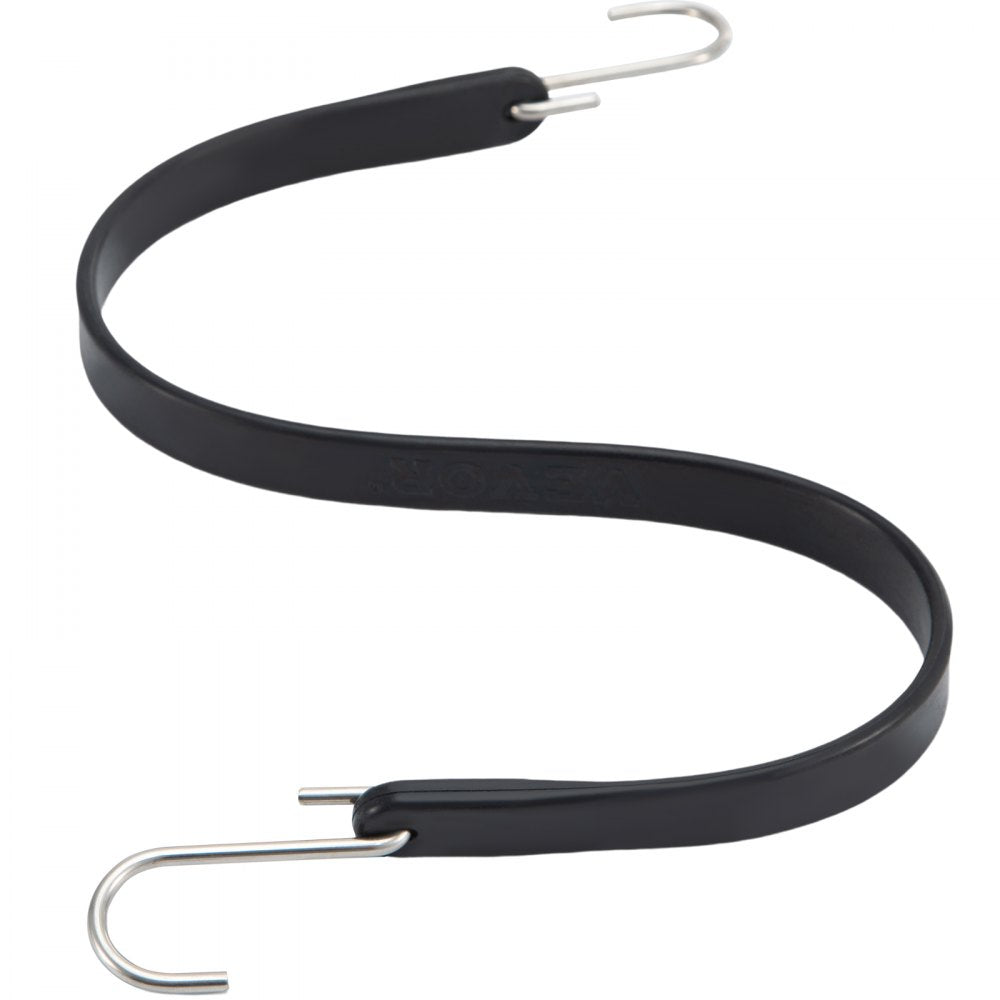 VEVOR Rubber Bungee Cords, 53 Pack 21\" Long, Weatherproof Natural Rubber Tie Down Straps with Crimped S Hooks, Heavy Duty Outdoor Tarp Straps for Securing Flatbed Trailers, Canvases, Cargo, and More