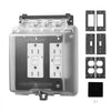 VEVOR Outdoor Outlet Cover, 2-Gang Weatherproof Electrical Outlet Cover with Lockable Design, High-Strength PC Material, 12-in-1 Outside Receptacle Socket, Horizontal/Vertical for Easy Installation