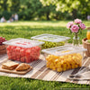 VEVOR 6-Pack Polycarbonate Food Pans, 1/2 Size, 6" Deep, with Lid, Clear, for Restaurants, Buffets and Salad Bars, Commercial Food Storage Containers, Dishwasher Compatible, Stackable, Scale Markings