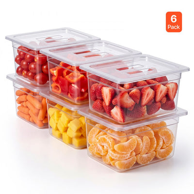 Vevor Food Pans 6-Pack 1/2 Size 6