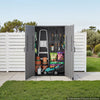 VEVOR Outdoor Storage Shed 59 Cu Ft Vertical Resin Storage Cabinet Gray, for Garage, Backyard Patio Accessories and Garden Tools, Waterproof Outside Lawn Mower Shed with Lockable Doors and Floor